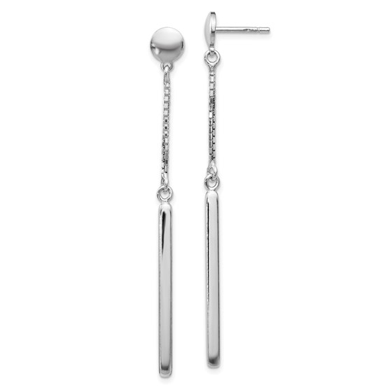 Sterling Silver Polished Post Dangle Earrings - 56 mm Sterling Silver Polished Post Dangle Earrings - 56 mm