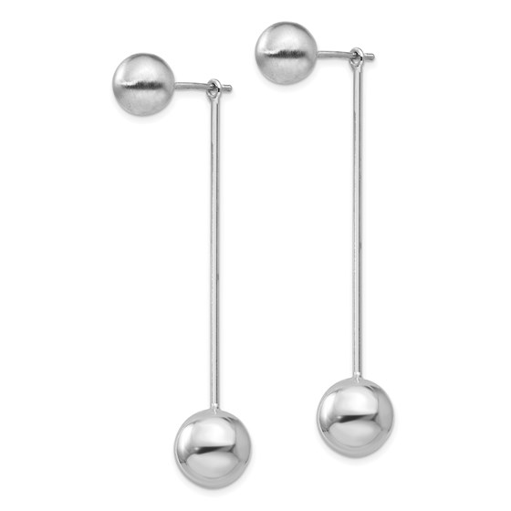 Buy Sterling Silver Polished/Satin Ball Post Earrings 55 mm APMEX