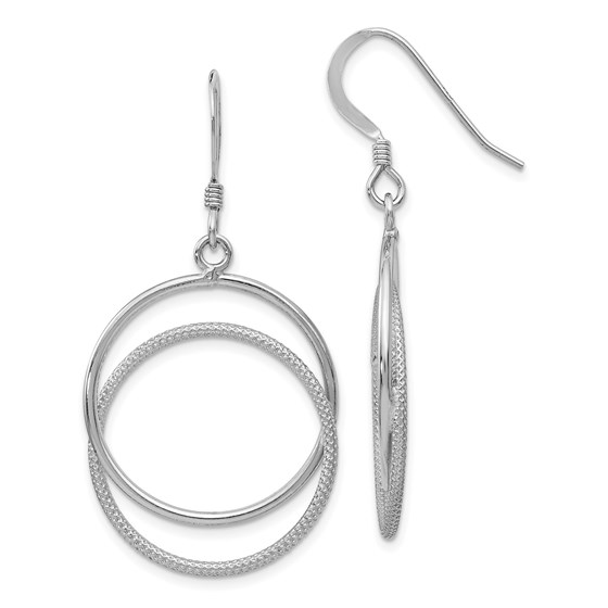 Sterling Silver Polished Shepherd Hook Dangle Earrings - 45 mm