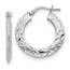 Sterling Silver Polished & Textured Hoop Earrings - 24 mm