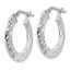 Sterling Silver Polished & Textured Hoop Earrings - 24 mm