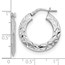 Sterling Silver Polished & Textured Hoop Earrings - 24 mm