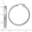 Sterling Silver Polished & Textured Hoop Earrings - 36 mm