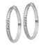 Sterling Silver Polished & Textured Hoop Earrings - 40.5 mm