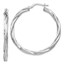 Sterling Silver Polished Twisted Hinged Hoop Earrings - 36 mm