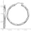 Sterling Silver Polished Twisted Hinged Hoop Earrings - 36 mm