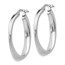 Sterling Silver Polished Twisted Oval Hoop Earrings - 26 mm