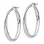 Sterling Silver Polished Twisted Oval Hoop Earrings - 35 mm