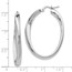 Sterling Silver Polished Twisted Oval Hoop Earrings - 35 mm