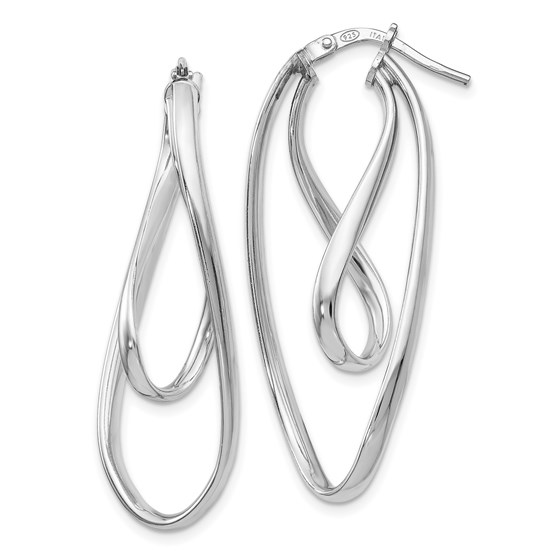 Sterling Silver Polished Twisted Oval Hoop Earrings - 39.5 mm Sterling Silver Polished Twisted Oval Hoop Earrings - 39.5 mm
