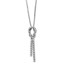 Sterling Silver Polished Zirconia Knotted Chain Necklace - 18 in.