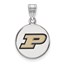Sterling Silver Purdue Medium Enamel Disc Pendant