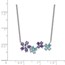 Sterling Silver Purple/Blue CZ D/C Flower Necklace - 18 in.