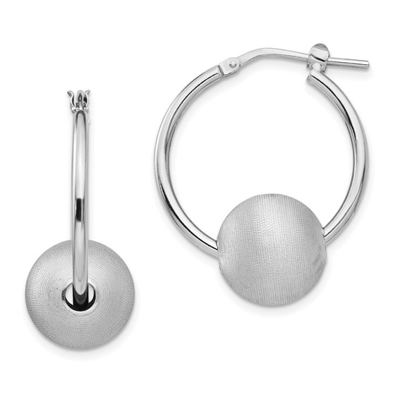 Sterling Silver Radiant Essence Brushed Hoop Earrings - 28.06 mm Sterling Silver Radiant Essence Brushed Hoop Earrings - 28.06 mm