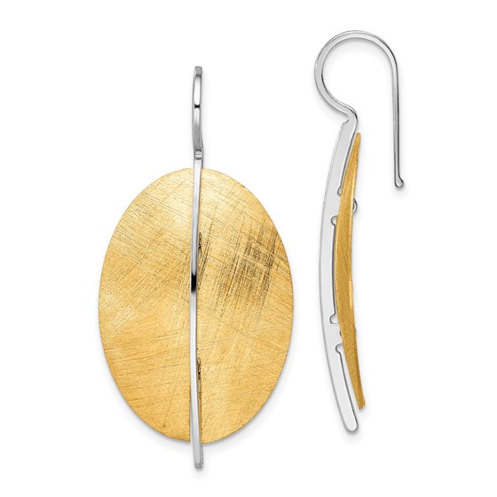 Sterling Silver Radiant RP Gold-tone Dangle Earrings - 42.8 mm Sterling Silver Radiant RP Gold-tone Dangle Earrings - 42.8 mm