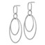 Sterling Silver Rh-plated D/C Oval Post Dangle Earrings - 51 mm
