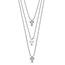 Sterling Silver RH-plated Three Str& CZ Cross Necklace - 16 in.