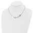 Sterling Silver Rhod-pl. Brushed/ Leaf Necklac - 17.25 in.