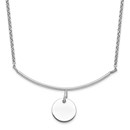 Sterling Silver Rhod-plated Bar w/ 1in ext Necklace - 18 in.
