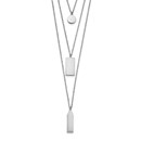 Sterling Silver Rhod-Plated Multi-Layer Necklace - 18 in.