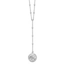 Sterling Silver Rhod-plated Roman Coin Y-drop Necklace - 16 in.