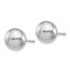 Sterling Silver Rhod Radiant 10mm Ball Post Earrings - 10 mm