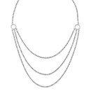 Sterling Silver Rhodium 3 Layer Fancy Necklace - 22 in.