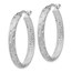 Sterling Silver Rhodium In/Out D/C Oval Earrings - 39 mm