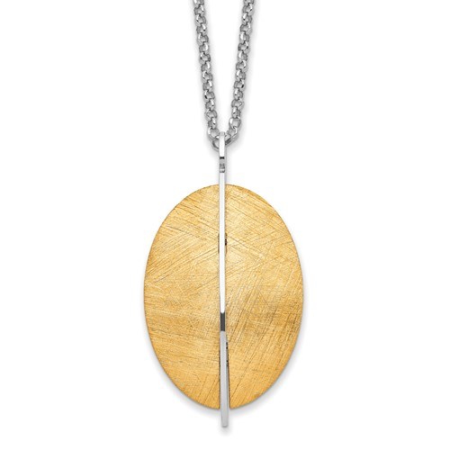 Sterling Silver Rhodium-pl Gold-tone Brushed - 18.5 in. Sterling Silver Rhodium-pl Gold-tone Brushed - 18.5 in.