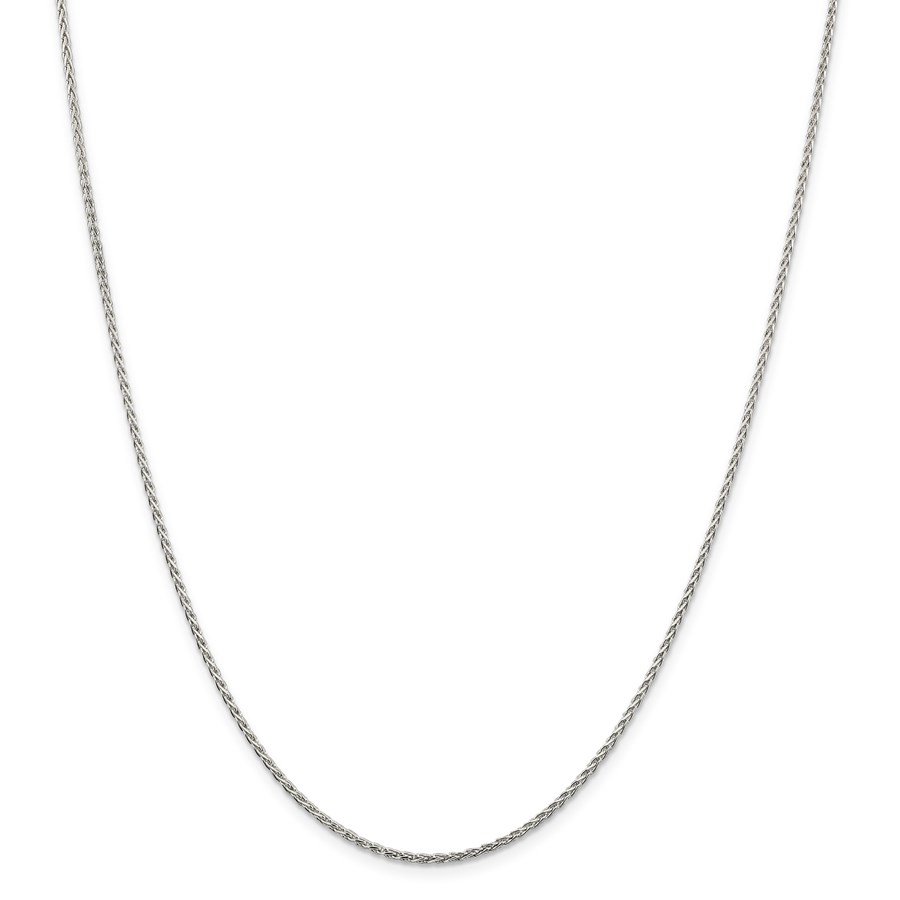 Sterling Silver Rhodium Plated 1.5 mm Dmnd Cut Spiga Chain - 18"