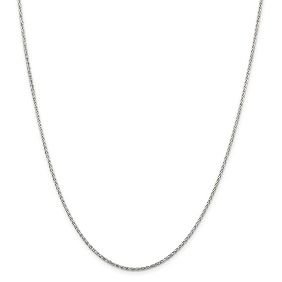 Sterling Silver Rhodium Plated 1.5 mm Dmnd Cut Spiga Chain - 18" Sterling Silver Rhodium Plated 1.5 mm Dmnd Cut Spiga Chain - 18"