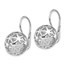 Sterling Silver Rhodium-plated Ball Leverback Earrings - 22 mm