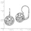 Sterling Silver Rhodium-plated Ball Leverback Earrings - 22 mm