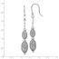 Sterling Silver Rhodium-plated Beaded Dangle Earrings - 66 mm