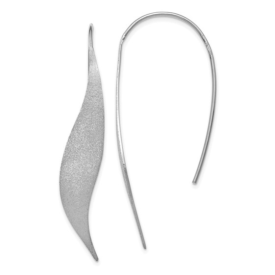 Sterling Silver Rhodium-plated Brushed Earrings - 50 mm Sterling Silver Rhodium-plated Brushed Earrings - 50 mm