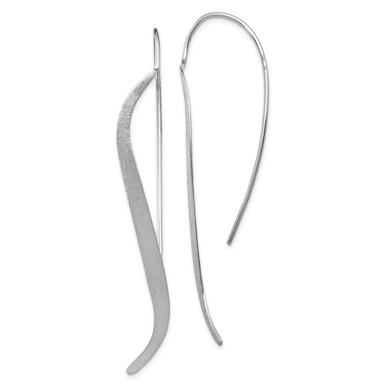 Sterling Silver Rhodium-plated Brushed Earrings - 68 mm Sterling Silver Rhodium-plated Brushed Earrings - 68 mm