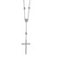 Sterling Silver Rhodium-plated CZ Cross Drop Necklace - 18 in.