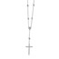 Sterling Silver Rhodium-plated CZ Cross Drop Necklace - 18 in.