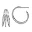 Sterling Silver Rhodium-plated D/C J-Hoop Earrings - 23.4 mm