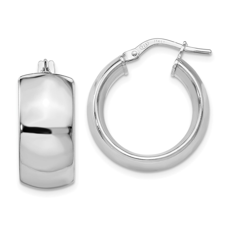 Rhodium plated hoop earrings Clearance