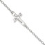 Sterling Silver Rhodium-plated Jesus Cross 7.5in Bracelet