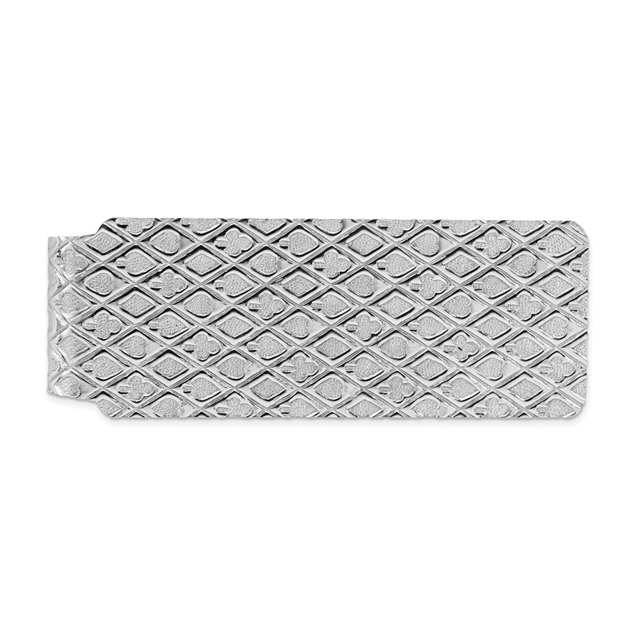 Sterling Silver Rhodium-plated Money Clip - Ace of Spades
