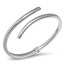 Sterling Silver Rhodium-plated Polished Bypass Hinged Bangle