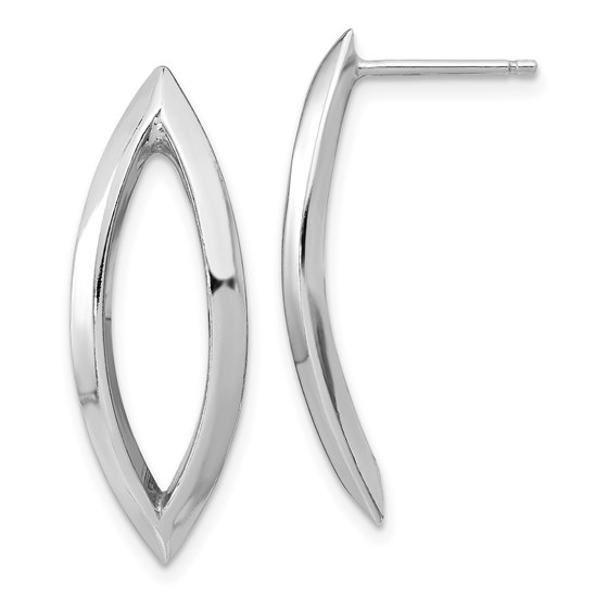 Sterling Silver Rhodium-plated Polished Earrings - 28.9 mm Sterling Silver Rhodium-plated Polished Earrings - 28.9 mm