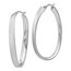 Sterling Silver Rhodium-plated Satin Oval Hoop Earrings - 51 mm