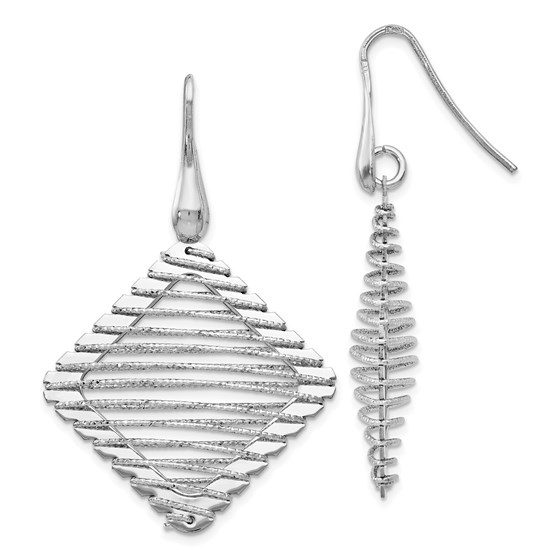 Sterling Silver Rhodium-plated Shepherd Hook Earrings - 46 mm Sterling Silver Rhodium-plated Shepherd Hook Earrings - 46 mm