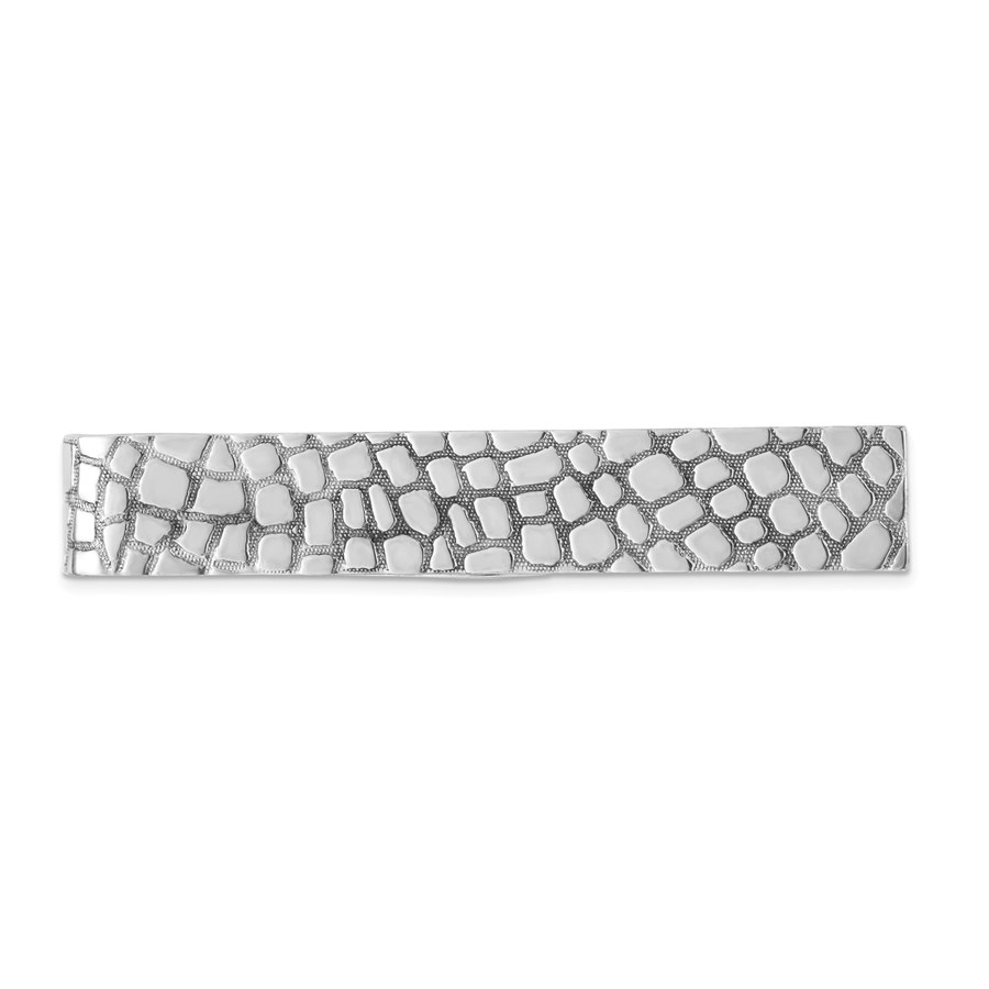 Sterling Silver Rhodium-plated Tie Bar - Animal Print