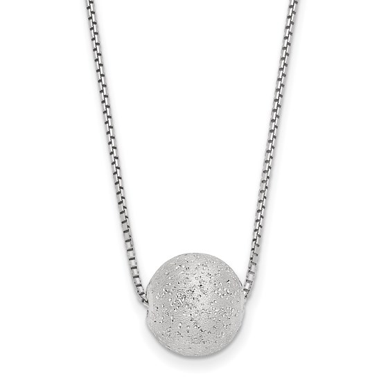 Sterling Silver Rhodium-plated w/2in ext. Necklace - 18 in. Sterling Silver Rhodium-plated w/2in ext. Necklace - 18 in.