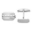 Sterling Silver Rhodium-plated Wave Design Cuff Links