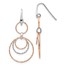 Sterling Silver Rose-Gold-plated D/C Dangle Earrings - 50.41 mm